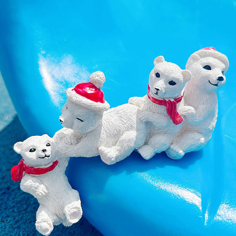 Christmas Resin Figurine Decoration Gnome Faceless Doll Bear Home Fireplace