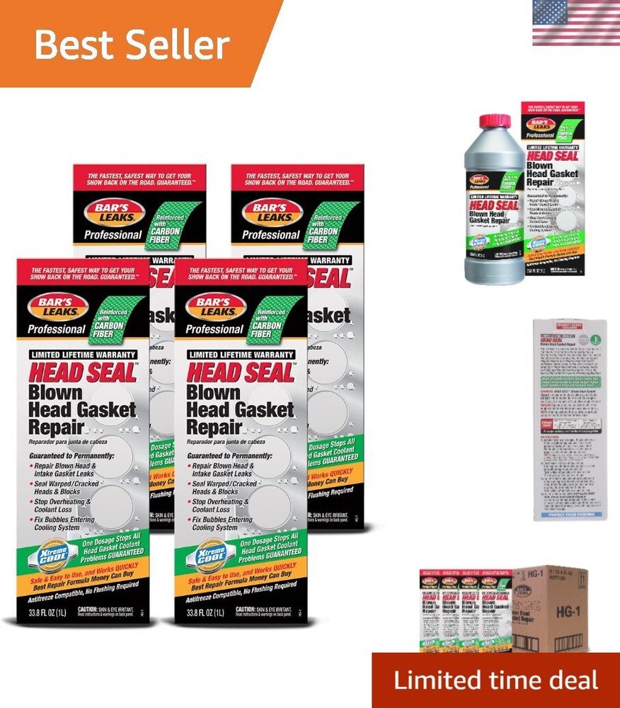 Bar's Leak HEAD SEAL Blown Head Gasket Repair - 33.8 oz, Pack of 4