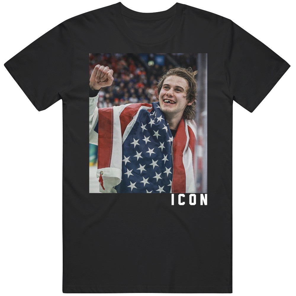 Men's Hockey USA Golden Goal Jack Hughes Gift Idea Icon T Shirt