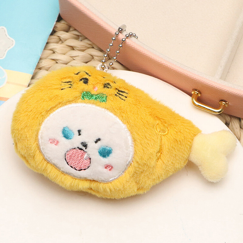 Cute Chicken Leg Plush Doll Squeaky Pendant Keychain Bag Hanging Ornaments Gifts