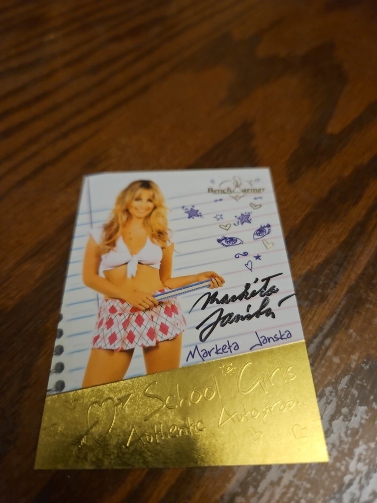 2014 Benchwarmer Hot For Teacher Autograph Gold Foil Marketa Janska #15 Playboy