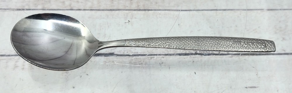 Vintage United Airlines Meal Spoon ABCO Stainless SP 570 Japan-image
