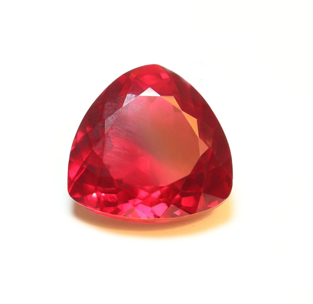 AAA Natural Mozambique Pigeon Blood Red Ruby Loose Gemstone Trillion Cut 14.20 CT