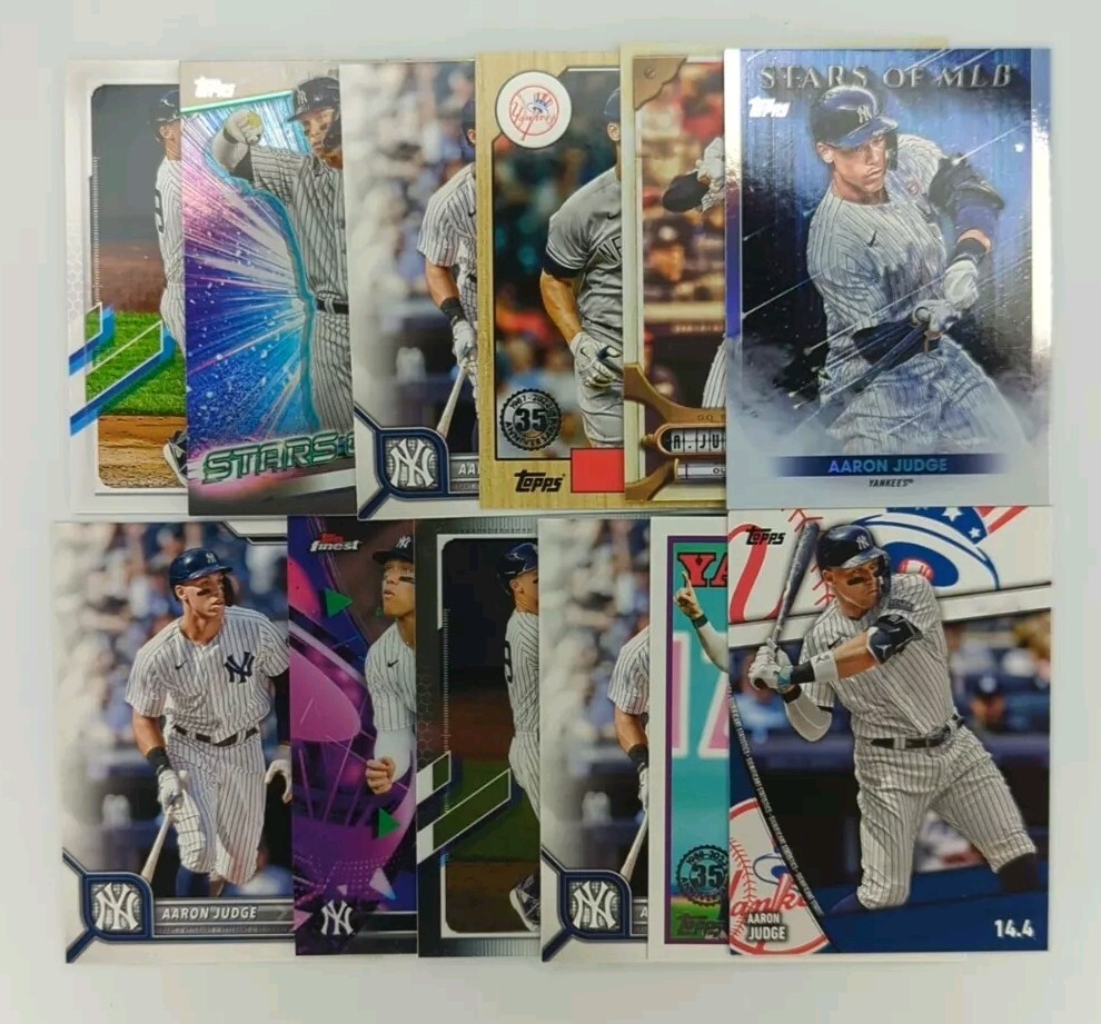 Aaron Judge Topps - Лот из 12 - Хромированные, Лучшие, Вставки Yankees
