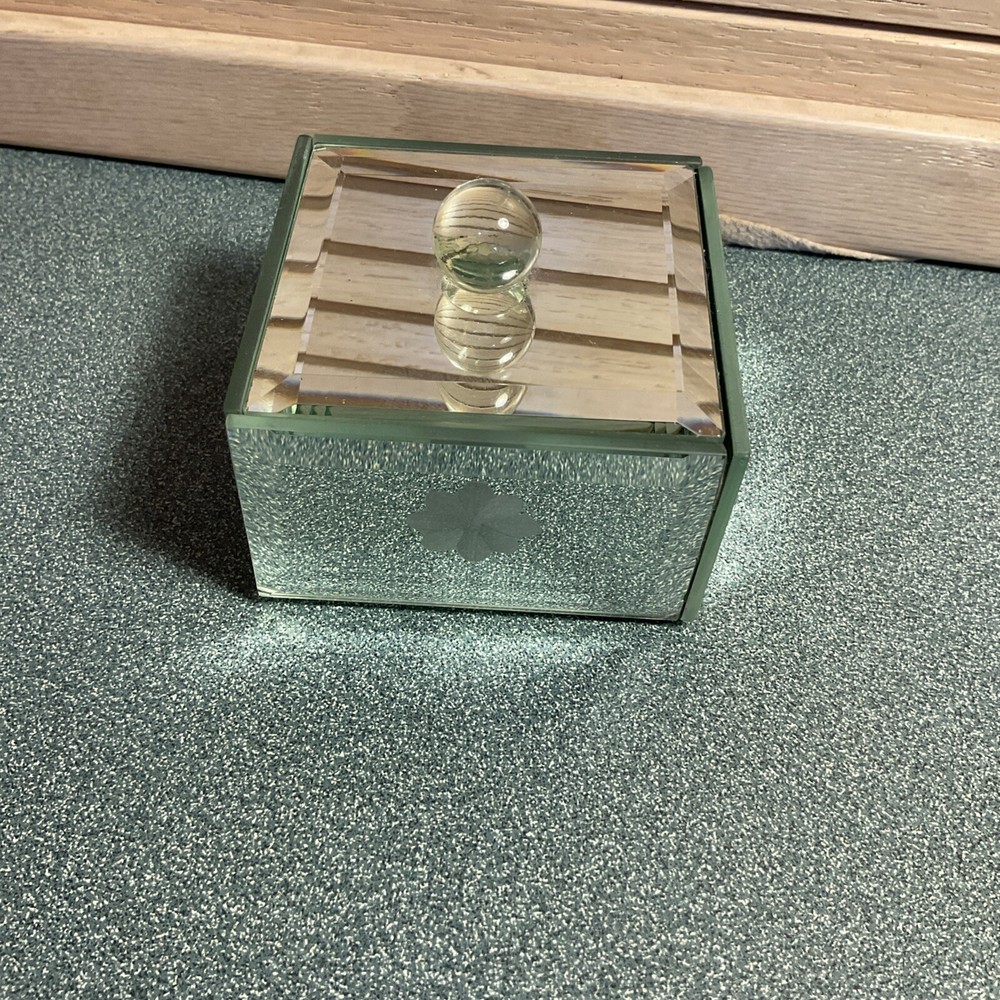 Glass Mirrored Trinket Box
