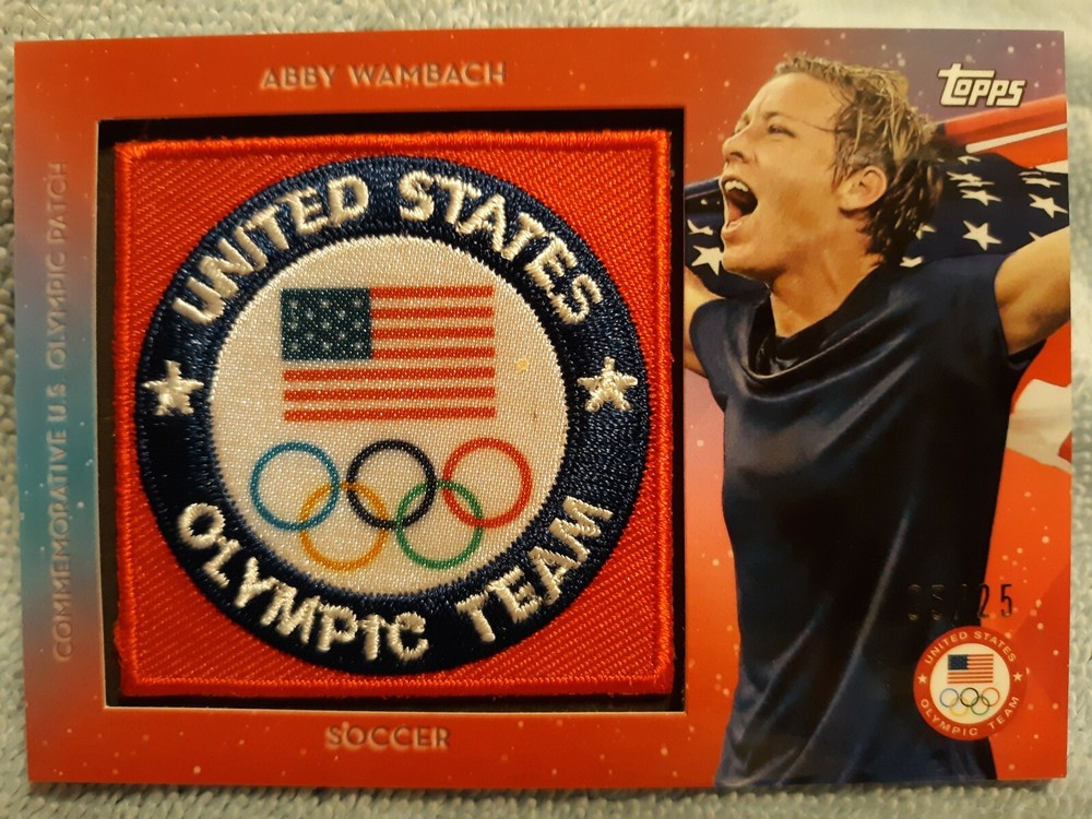 ABBY WAMBACH 2016 Topps Olympics U.S. OLYMPIC TEAM PATCH CARD /25 #USAP-AW USWNT-image