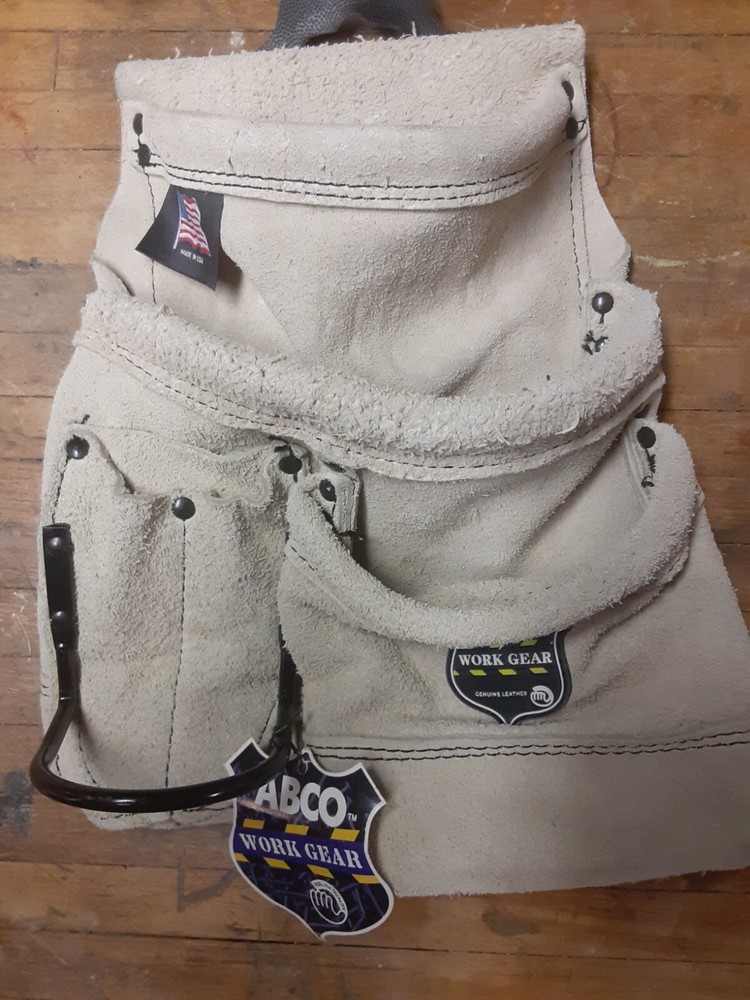 ABCO USA Made Leather Triple Tool Pouch with Hammer Holder-image