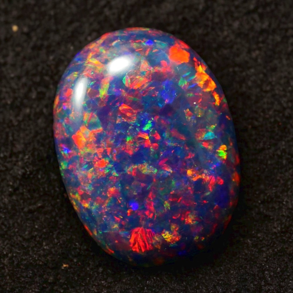 Black Silk Fire Opal Cabochon 16x12mm, 4.25 Cts  AAA Loose Gemstone