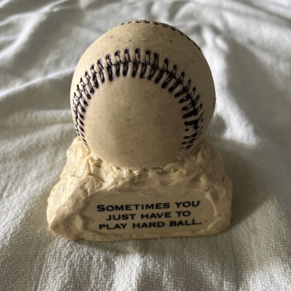 Sometimes You Just Have To Play Hardball Motivational Baseball Desk Paperweight