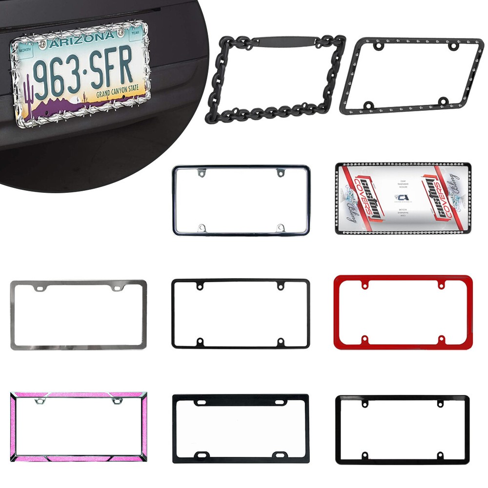 Custom Accessories Metal License Plate Frame for All Vehicles