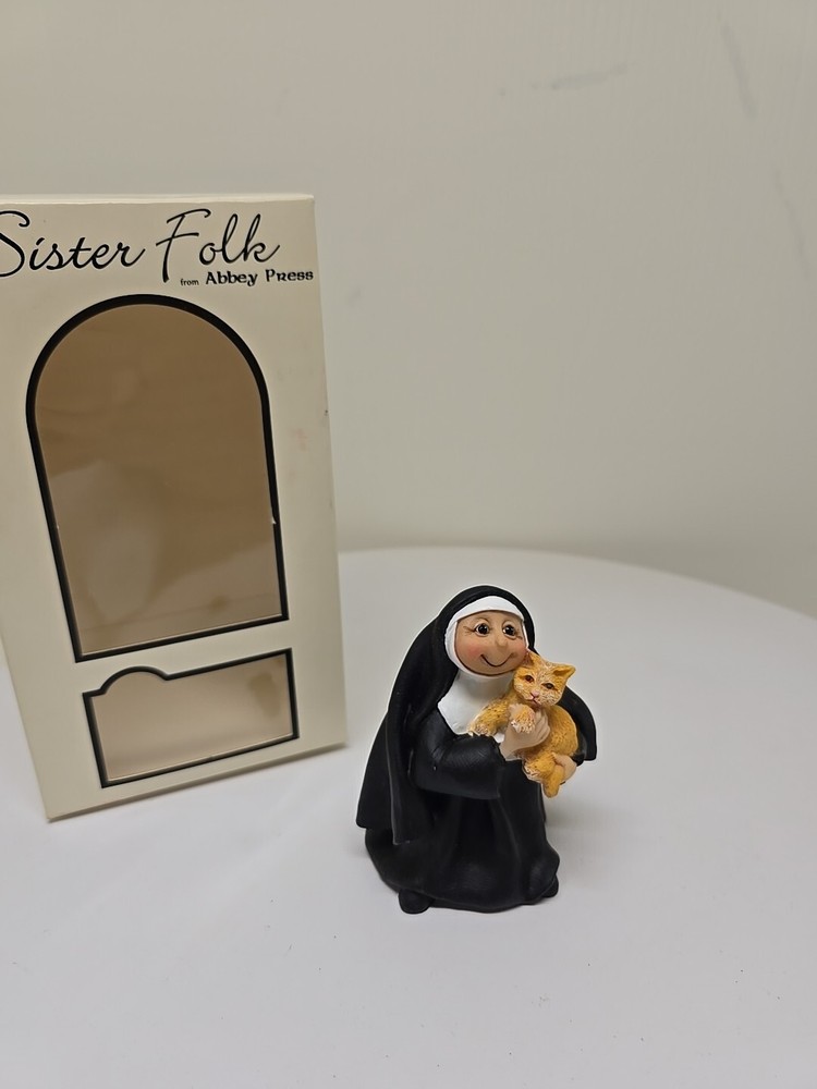 Sister Folk by Abbey Press Whimsical Nuns Signed & Dated 3.5” Tall D67-image