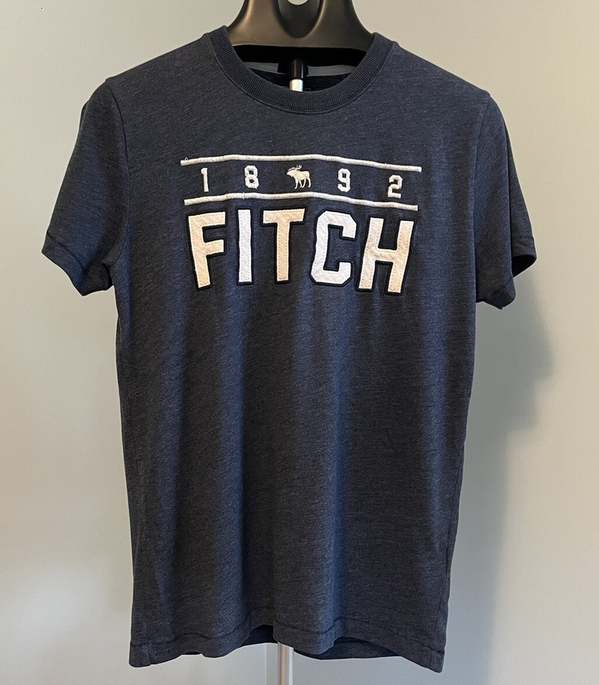 Men’s Abercrombie and Fitch 1892 Moose Muscle Fit Embroidered Small Gray T-shirt-image