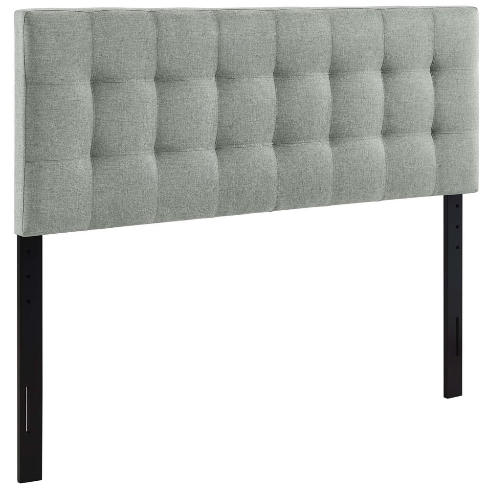 Gray Lily Queen Upholstered Fabric Headboard for Stylish Bedrooms  
