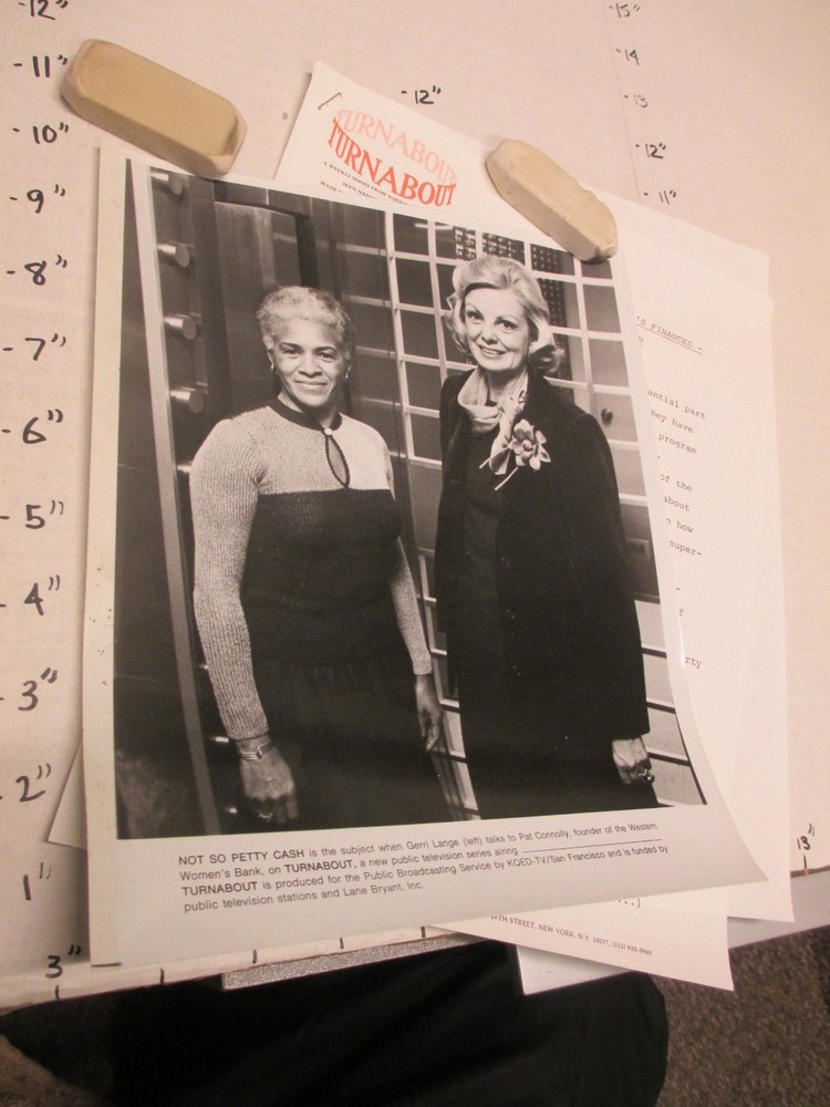 PBS TV photo 1970s TURNABOUT Gerri Lange Pat Connoly Western Women's bank vault