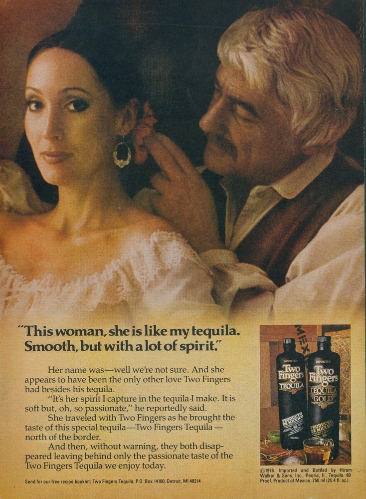 1979 Two Fingers Tequila Gold Smooth Lot of Spirit Woman Vintage Print Ad SI3