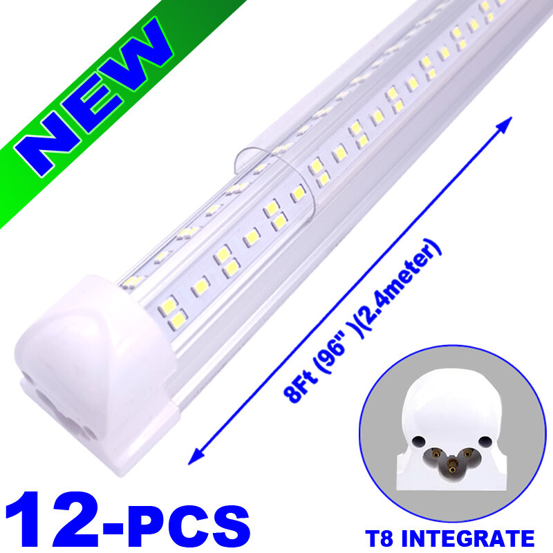 12/Pcs 8ft 144W Led Shop Lights Integrated 8 Foot Led Tube Light Garage Fixture