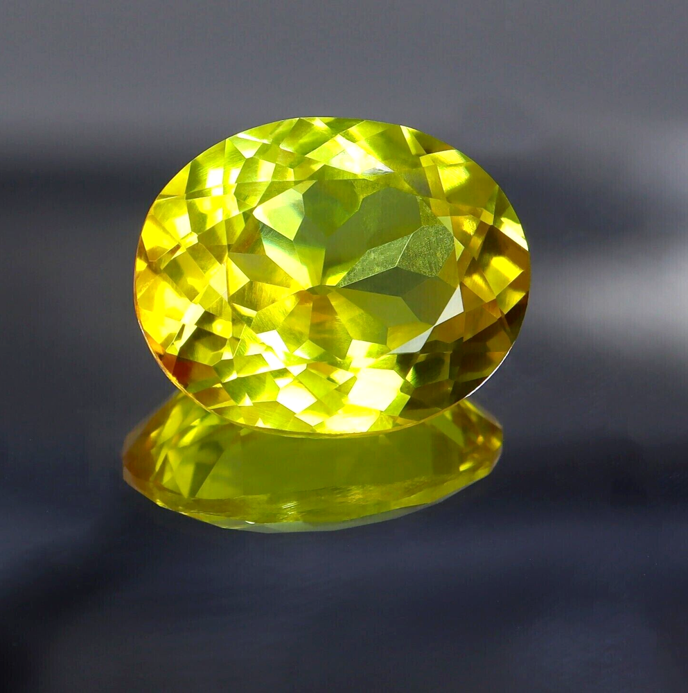 Natural Ceylon's Yellow Sapphire 22.60 Ct Oval Shape Certified Loose Gemstone