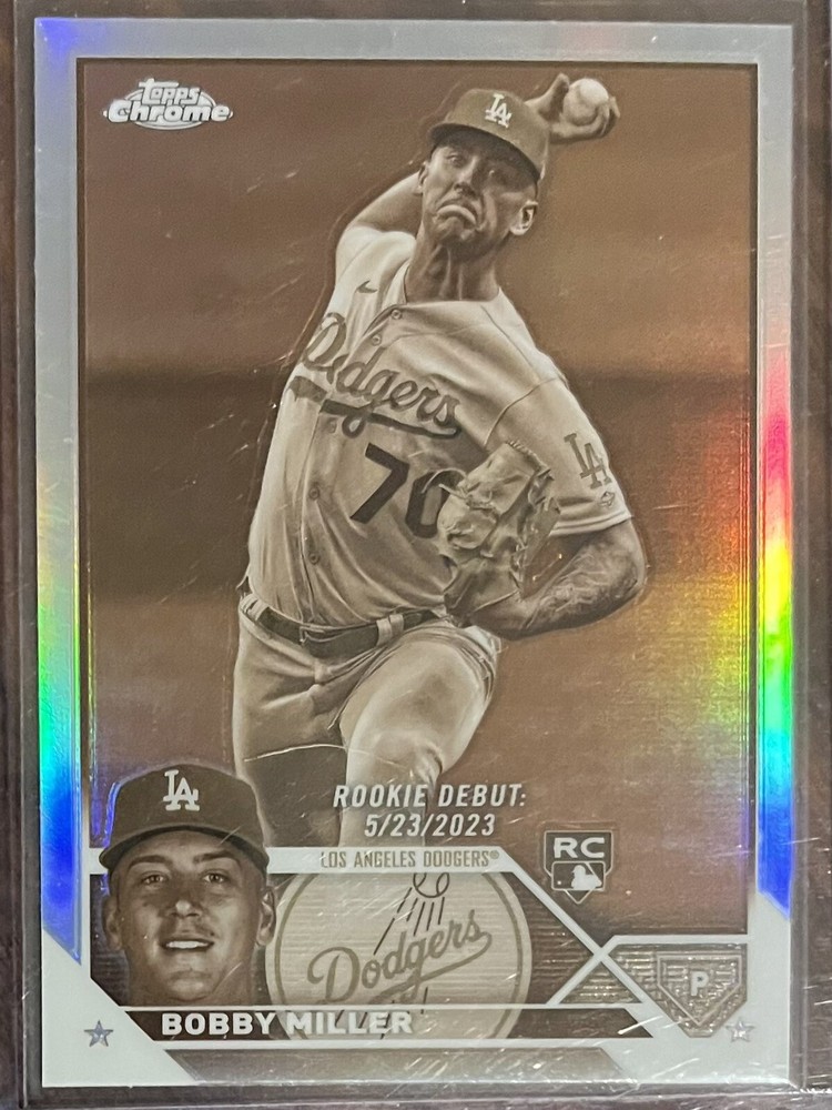 Bobby Miller 2023 Topps Chrome SP Sepia Refractor Rookie RC Dodgers