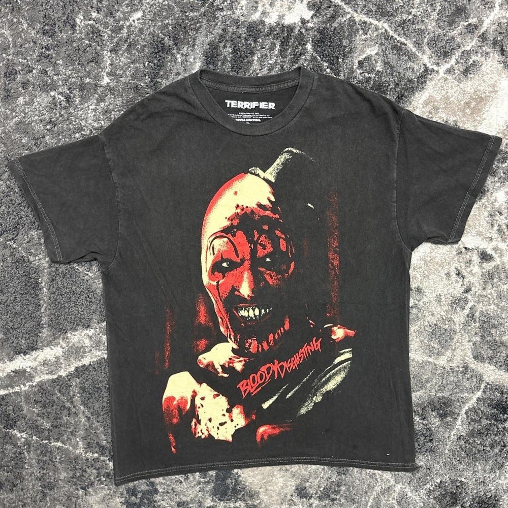 Terrifier Shirt Mens Large Art the Clown Bloody Disgusting Horror Movie Merch