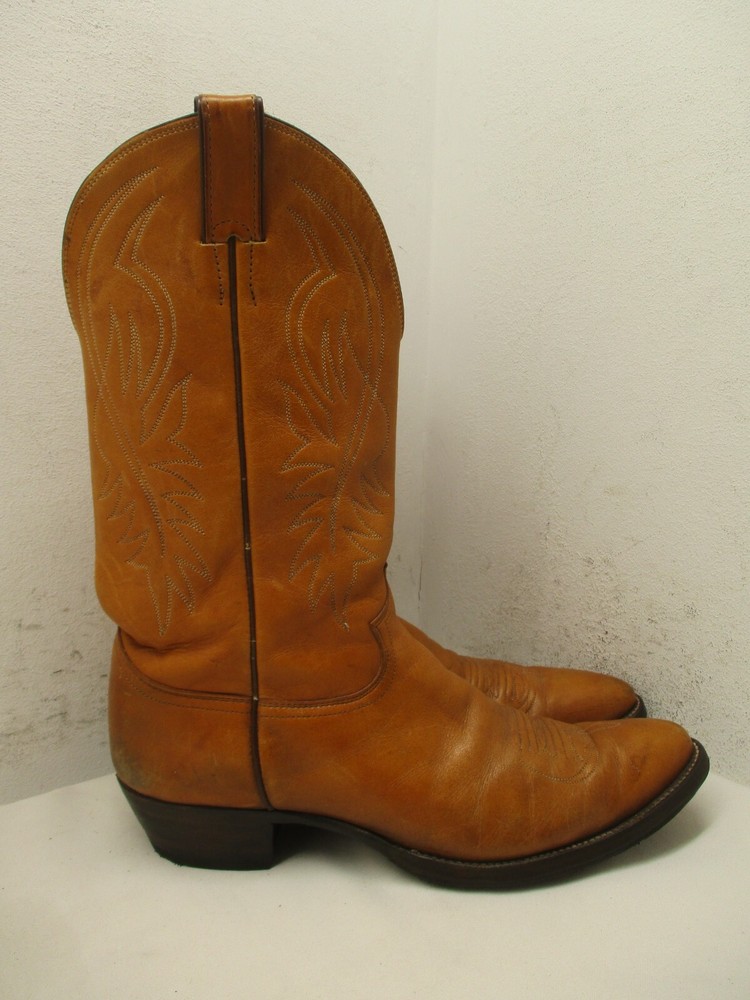 JUSTIN Mens Size 13 AA Carmel Leather Western Cowboy Boots Style 1632-image