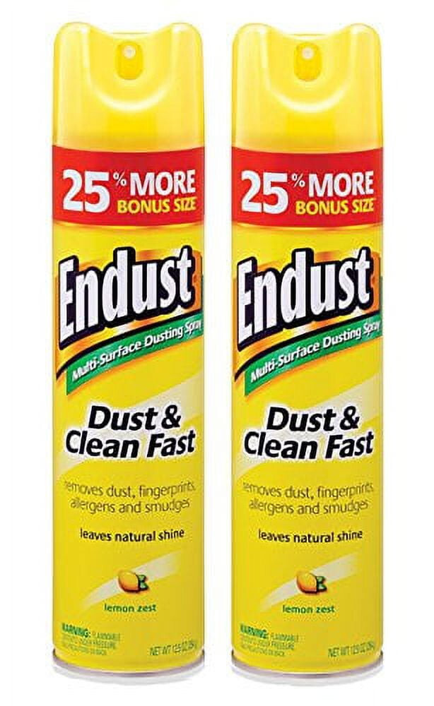 Endust Multi-Surface Dusting & Cleaning Spray, Lemon Zest 12.50 oz (Pack of 2)