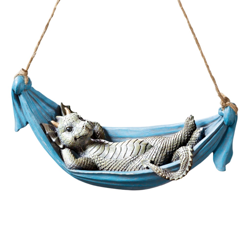 Sleeping Dragon Figurine Swing Hammock Creative Adorable Waterproof Resin Dragon