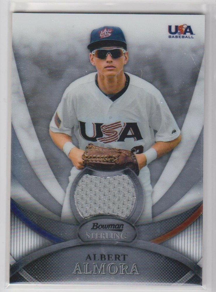 ALBERT ALMORA 2010 BOWMAN STERLING TEAM USA GAME-USED JERSEY CUBS