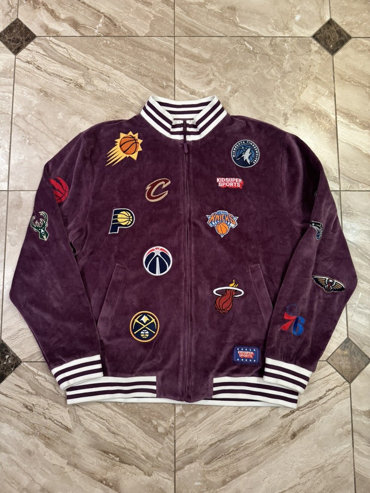 Kidsuper Studios NBA Jacket Size Large Embroidered Team Patches
