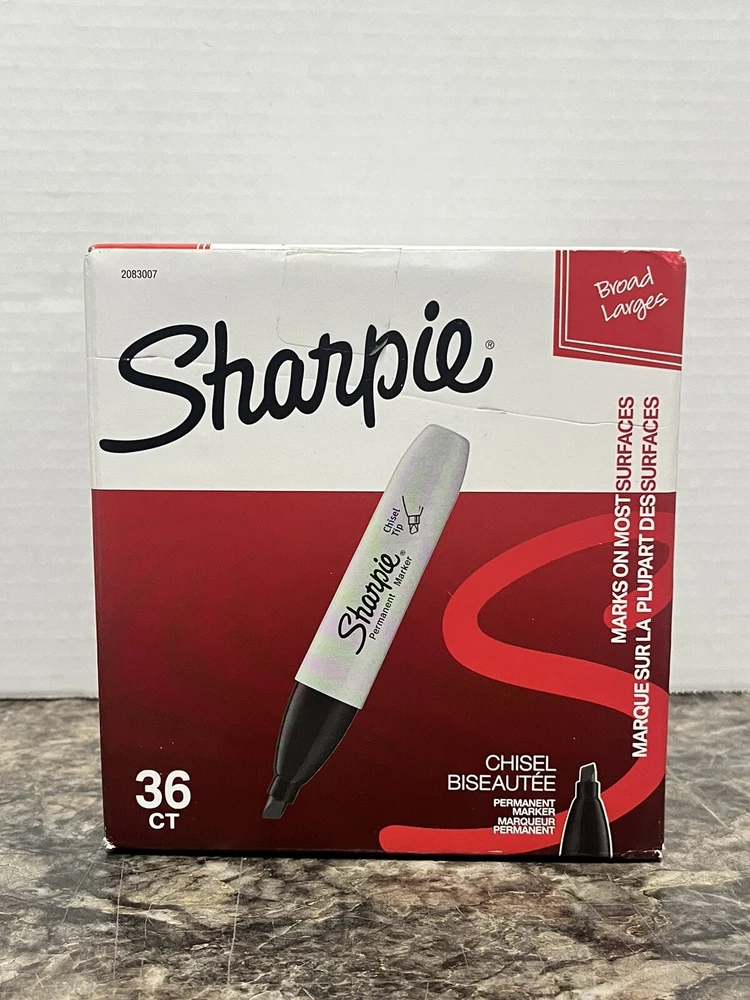 Sanford Chisel Tip Permanent Marker Broad Black 36/pack 2083007