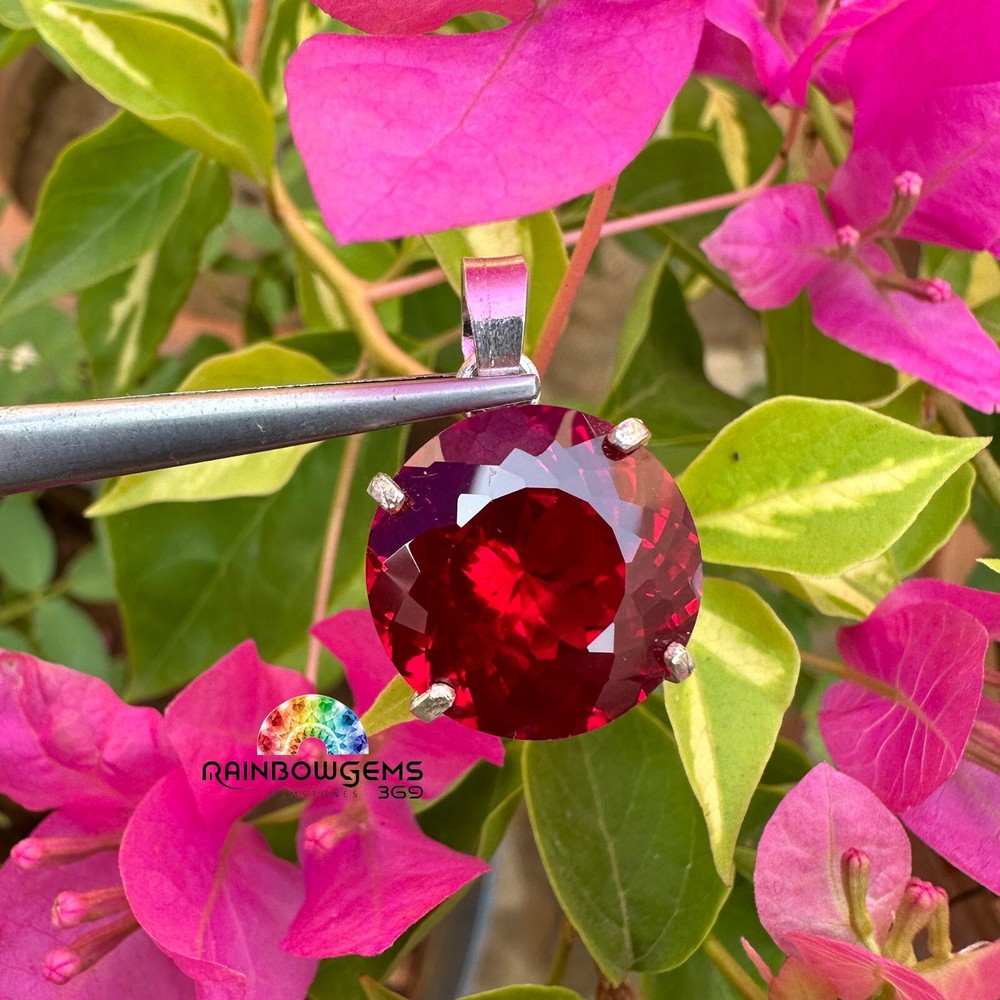 26.55 CT Natural Red Ruby Pendant in 925 Sterling Silver Handmade Jewelry