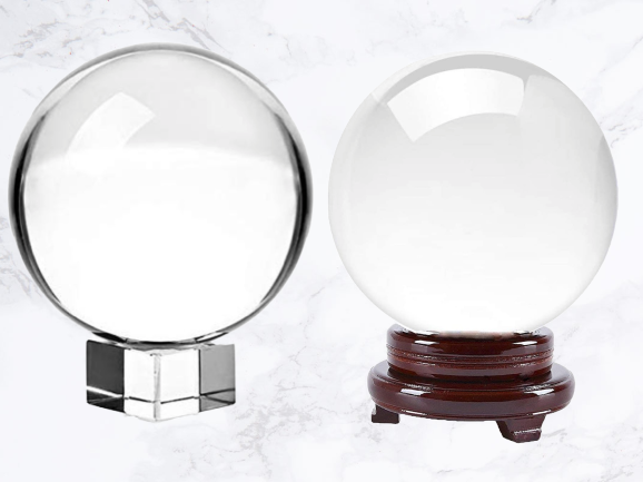 80mm FengShui Clear Glass Crystal Ball with Stand Paperweight Gift Home Decor