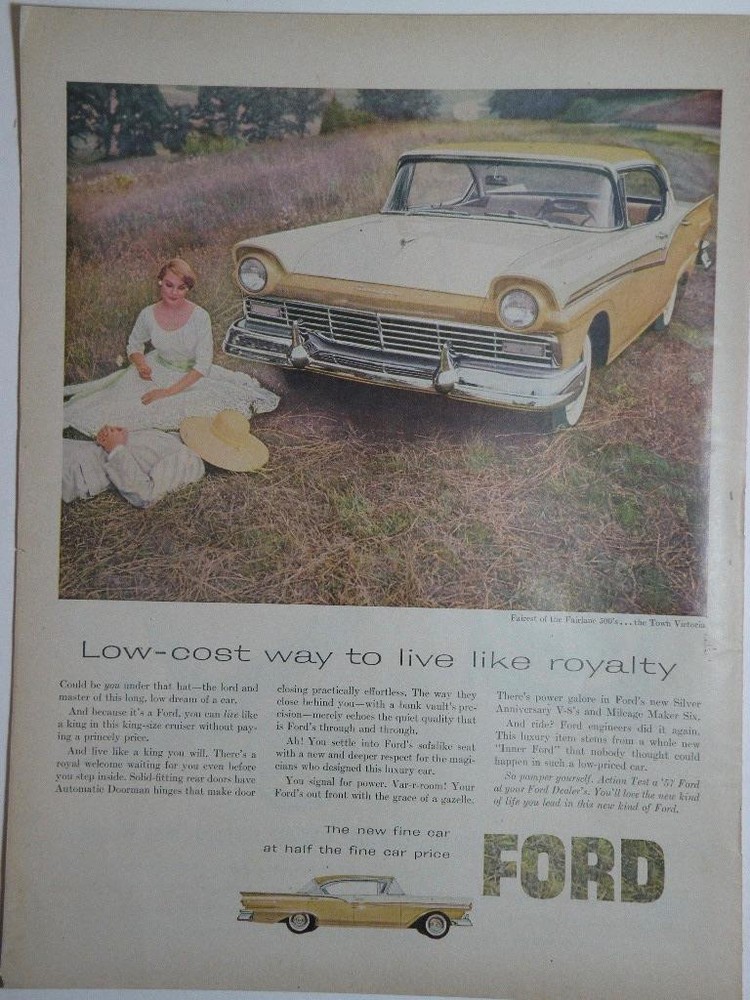 Magazine Ad* - 1957 - Ford Fairlane 500 - Town Victoria