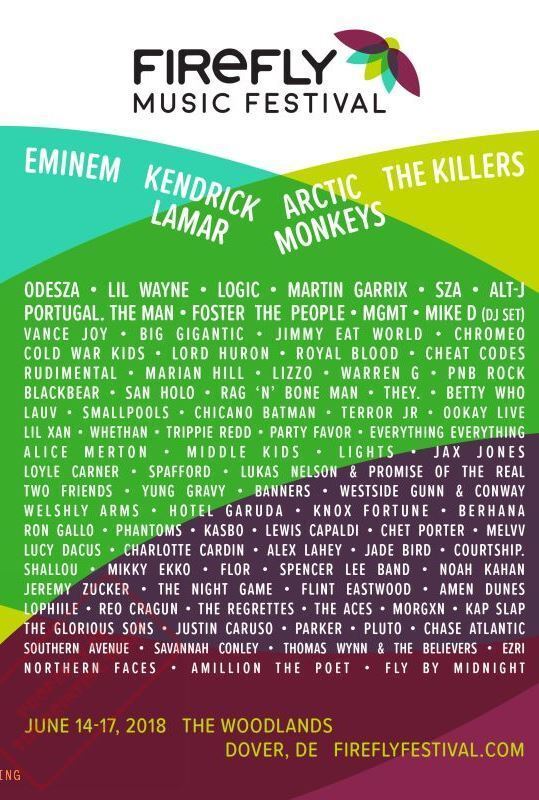 525221 FIREFLY MUSIC FESTIVAL Hip Hop Rap Celebrity 2018 36x24 WALL PRINT POSTER