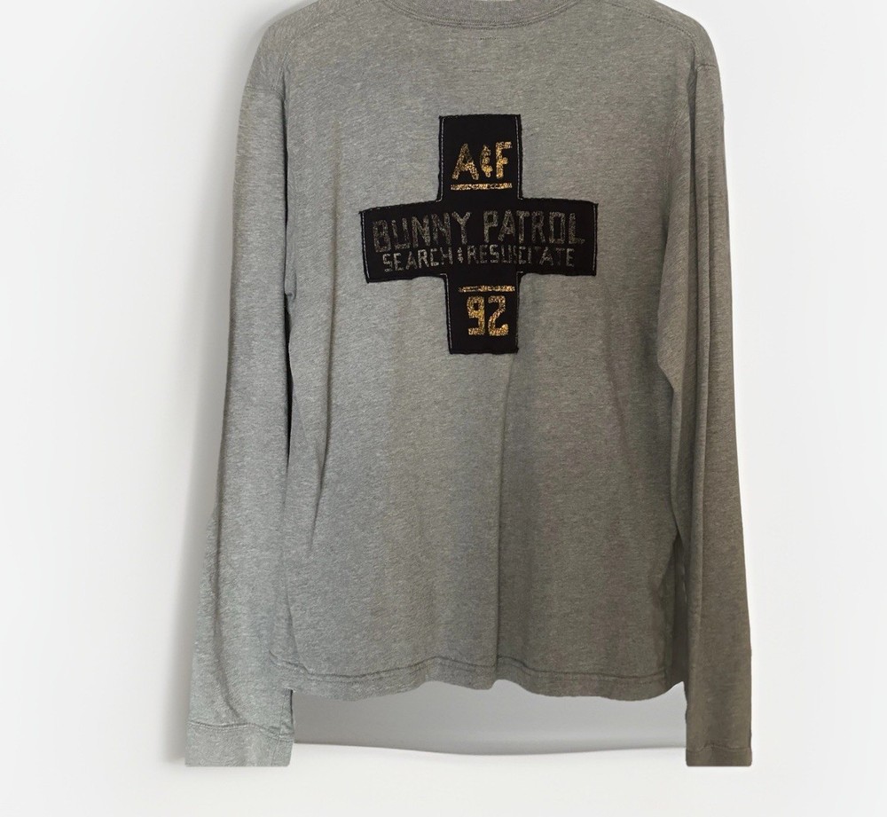 Abercrombie Fitch Bunny Patrol Rescue T Shirt Mens M L/S Muscle Y2K Graphic VTG-image