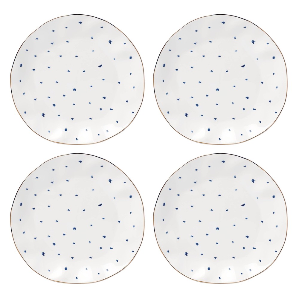 Blue Bay Dots 4-Piece Dinner Plate Set, 4 Count