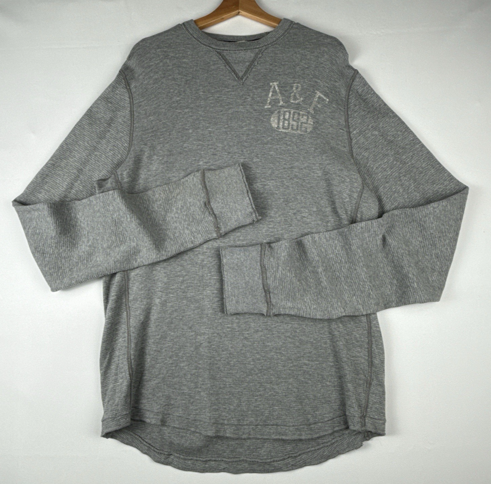 Abercrombie & Fitch Vintage Y2K Muscle Thermal Knit Men's 2XL Gray Shirt -Flawed