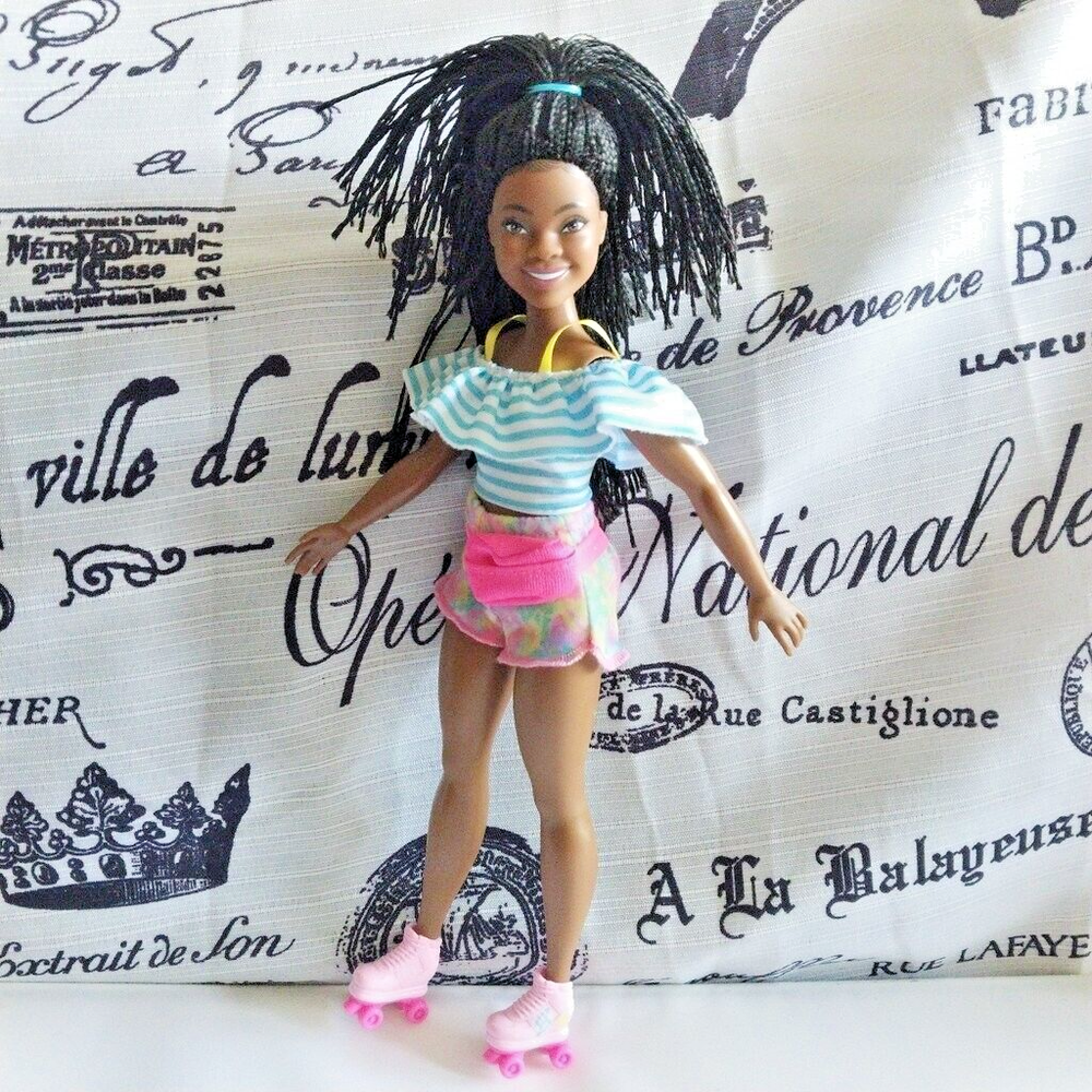 Barbie Fashionistas Doll with Down Syndrome Restyled Outfit Skates and Fanny Pack-image
