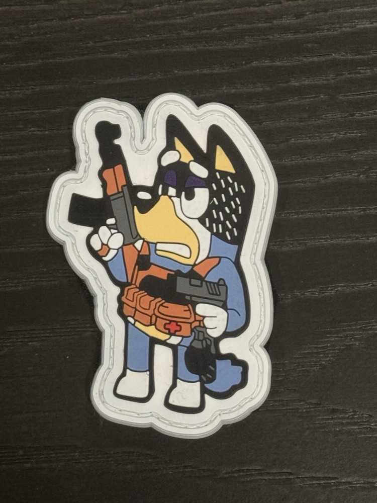 Bluey Tactical Patch PVC Hook Loop GBRS Fog SUPDEF Military Airsoft Police