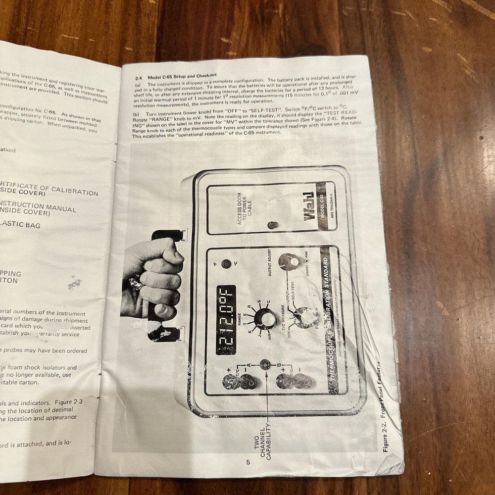 WAHL Model C-65 Thermocouple Calibration Standard Instruction Manual