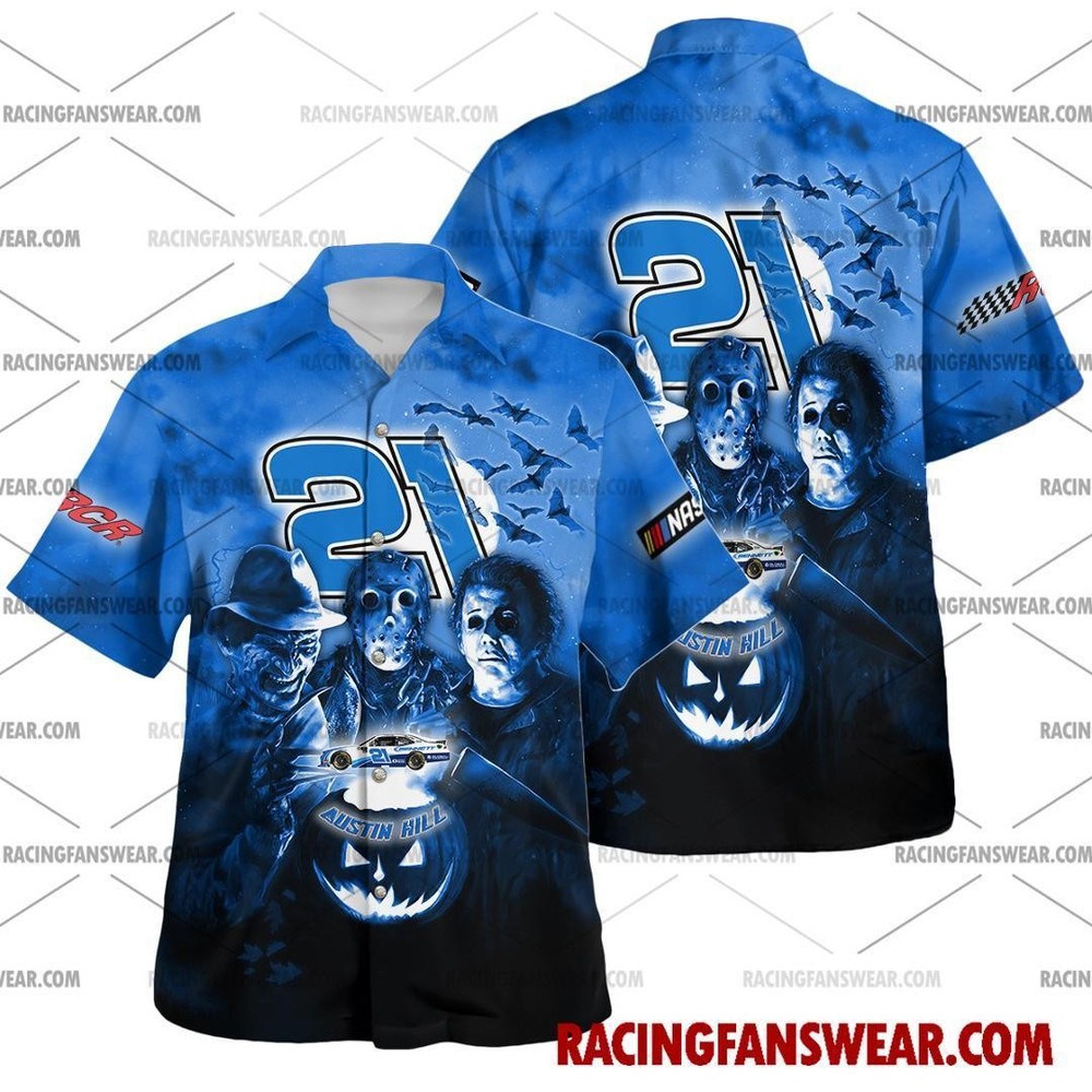 Austin Hill NASCAR Halloween Hawaiian Baseball Shirt