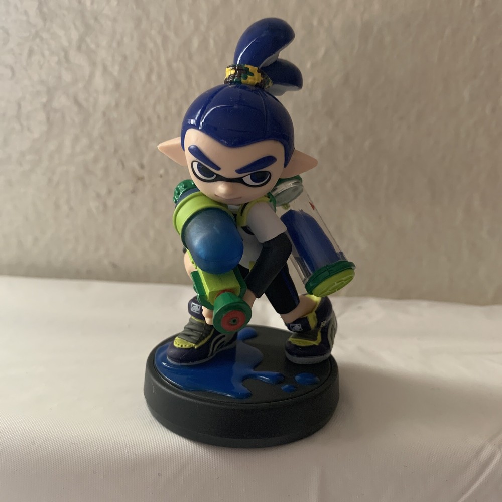 Nintendo Amiibo Splatoon 2 Blue Inkling Boy Amibo Switch Wii U 3” Figure-image