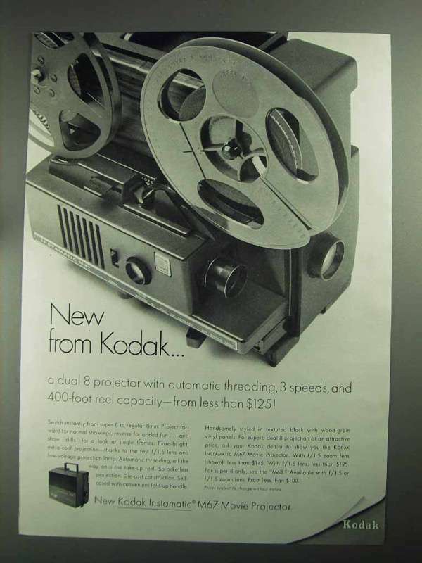 1968 Kodak Instamatic M67 Vintage Movie Projector Advertisement