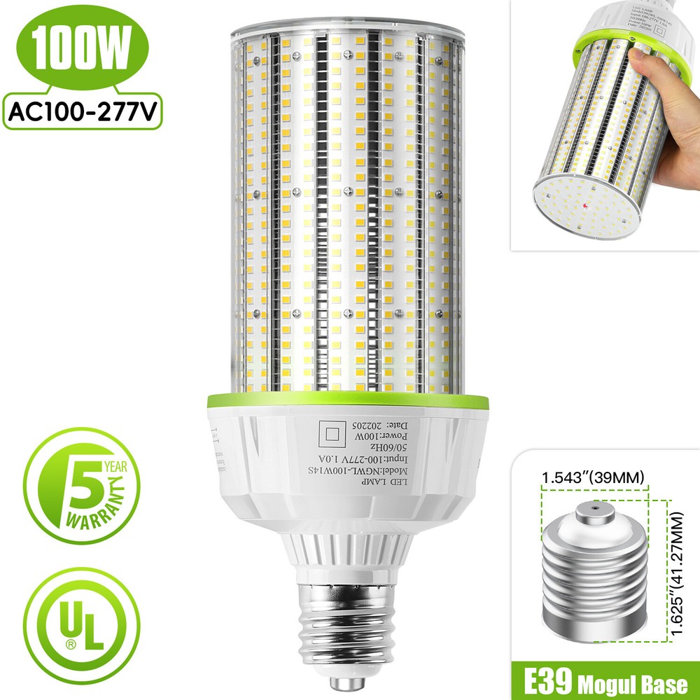 100W LED Corn Light Bulbs E39 Mogul Base 5000K Daylight (Equiv. 400W MH/HPS/HID)