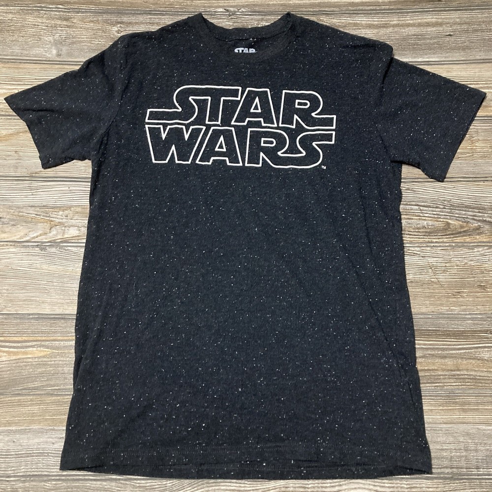 Disney Star Wars Shirt Black with White Specks Looks Like Stars Men's Size M