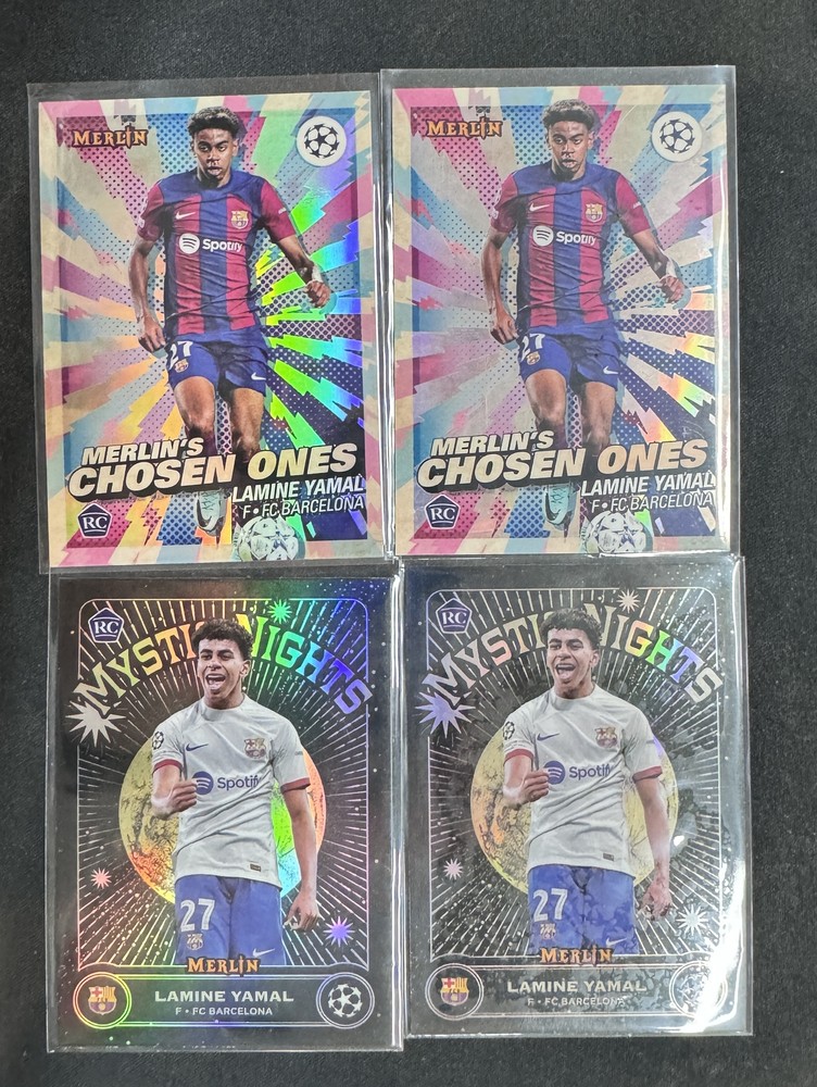 LAMINE YAMAL 2023-24 Topps Chrome Merlin Mystic Nights+Chosen Ones RC lots4 -vi