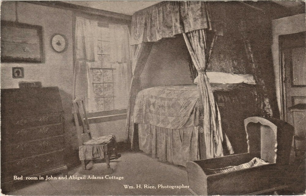 Bedroom in John & Abigail Adams Cottage, Canopy Bed, Rocking Chair, Baby Cradle-image