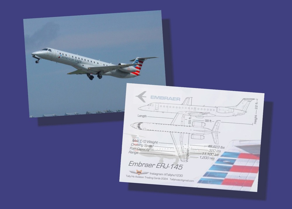 American Eagle Airplane Trading Cards Embraer E145 - Set of 50 - FREE SHIPPING