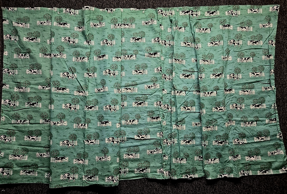 Rustic Farmhouse Kitchen Curtains with Apple Trees and Cows Design 30x80