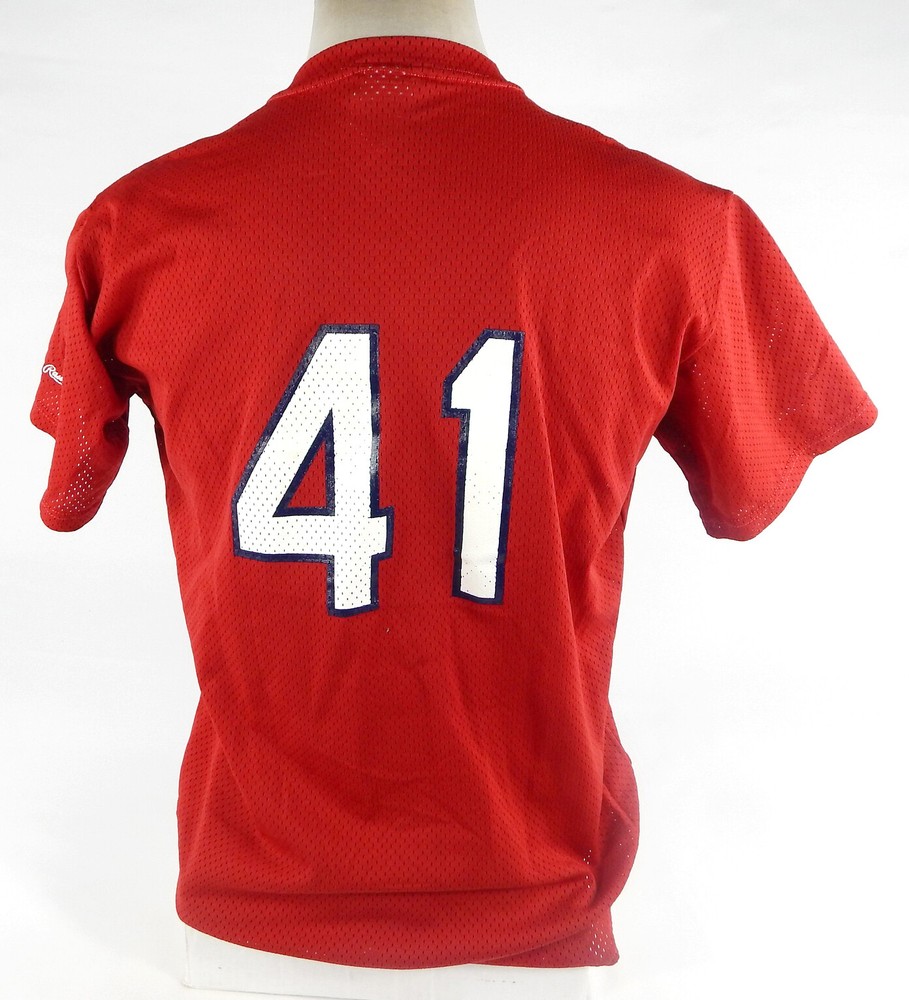 1990s Palm Beach Cardinals #41 Game Used Red Jersey 44 DP71772