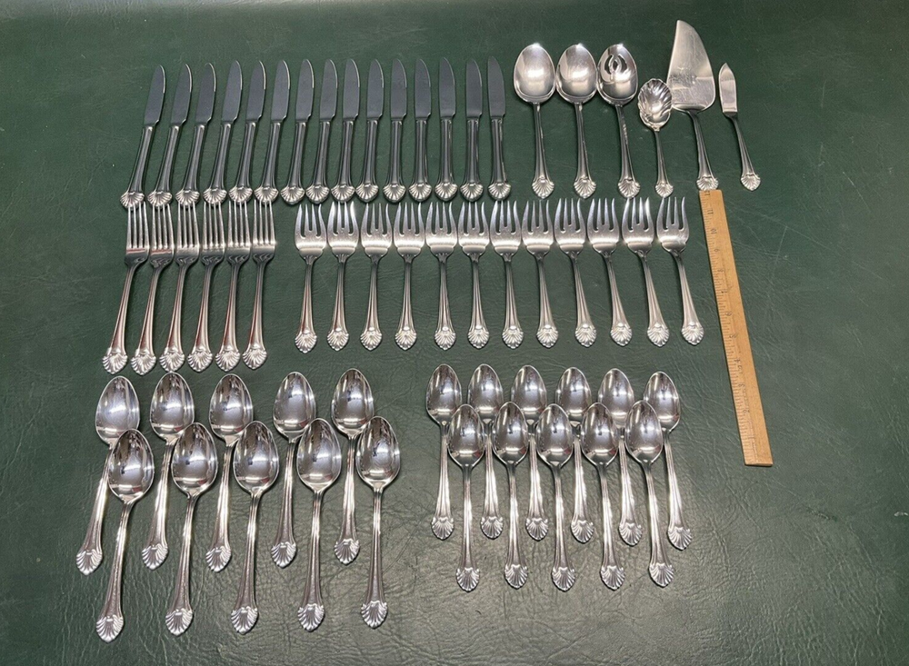 60 Pcs Reed & Barton Seafare 18/8 Stainless Flatware